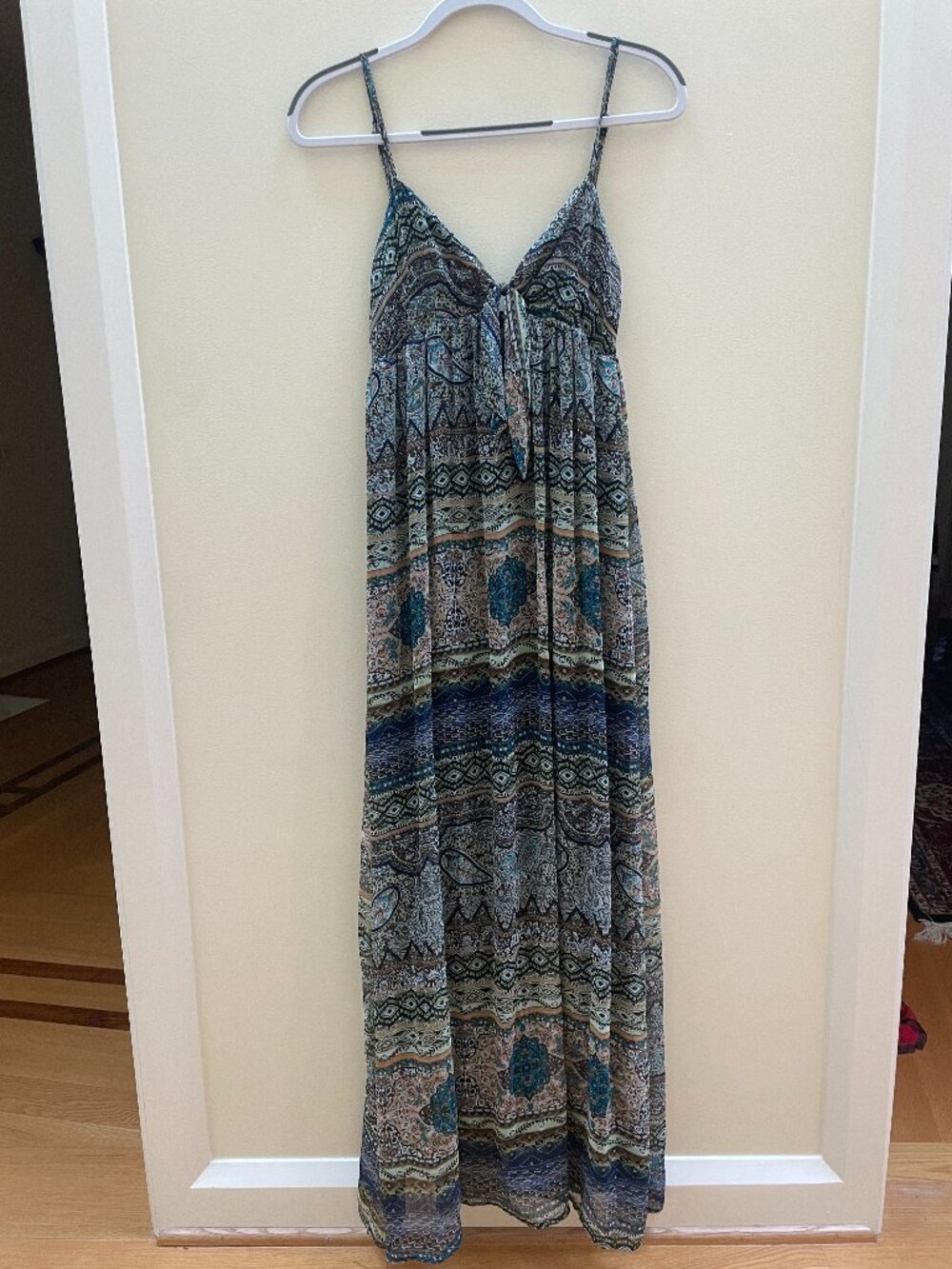 MINKPINK Paisley Tie Front Maxi Dress Size S